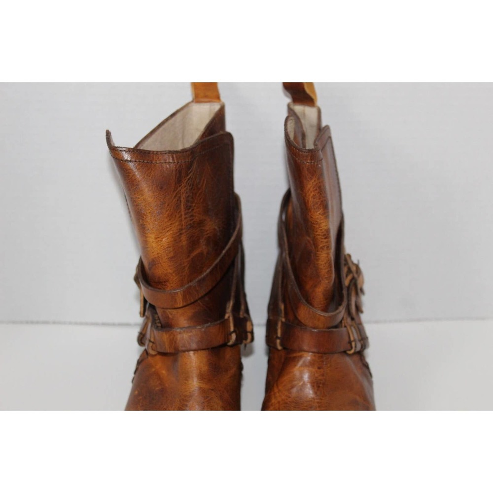 Free Bird Saint Leather Ankle Bootie Cognac Burnished Brown Boots Size 7 H13913 - Picture 8 of 12
